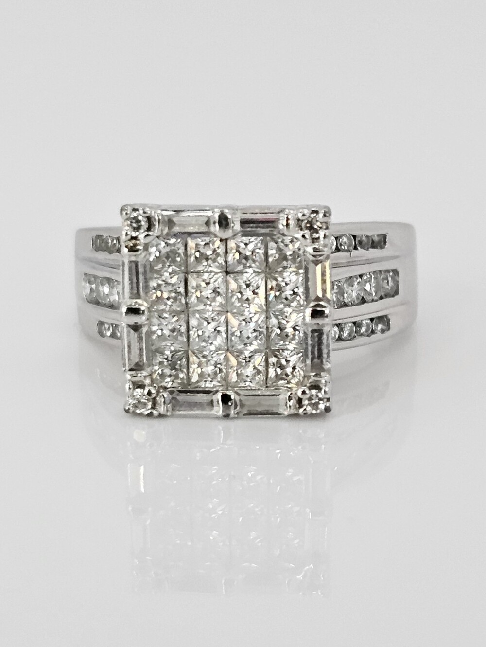NOT FOR SALE JTV 2.37ctw High Grade CZ Invisible Set Platineve®Ring - Picture 12 of 17